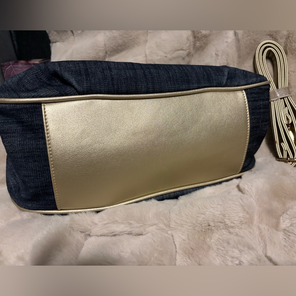Source Unknown Denim and Gold Floral Shoulder Bag - Picture 4 of 8